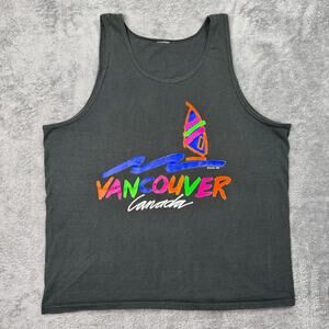 Vintage 80s Vancouver Canada BC Shirt Tank Top Sailing Beach Vacation Sports T